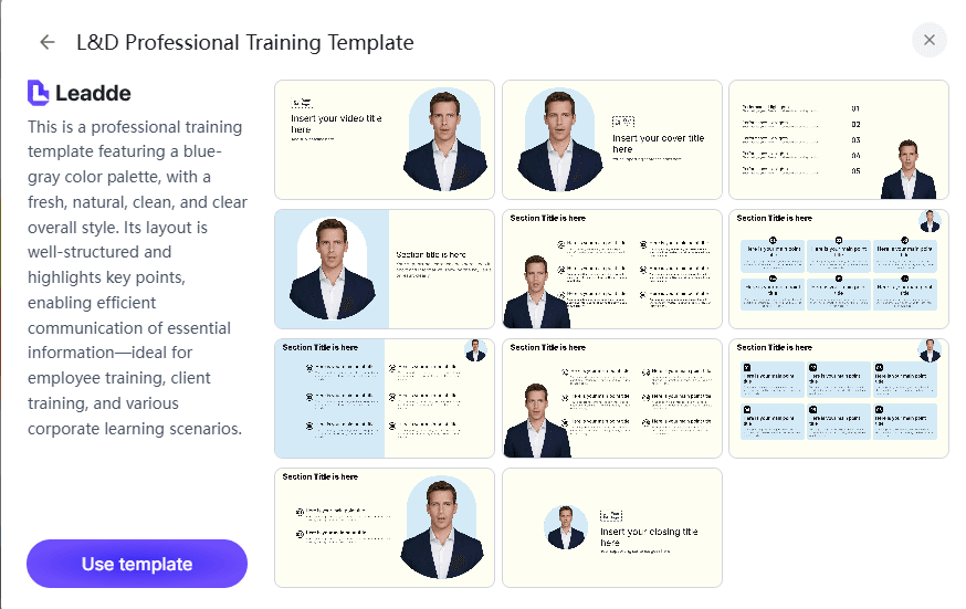L&D Professional Training Template