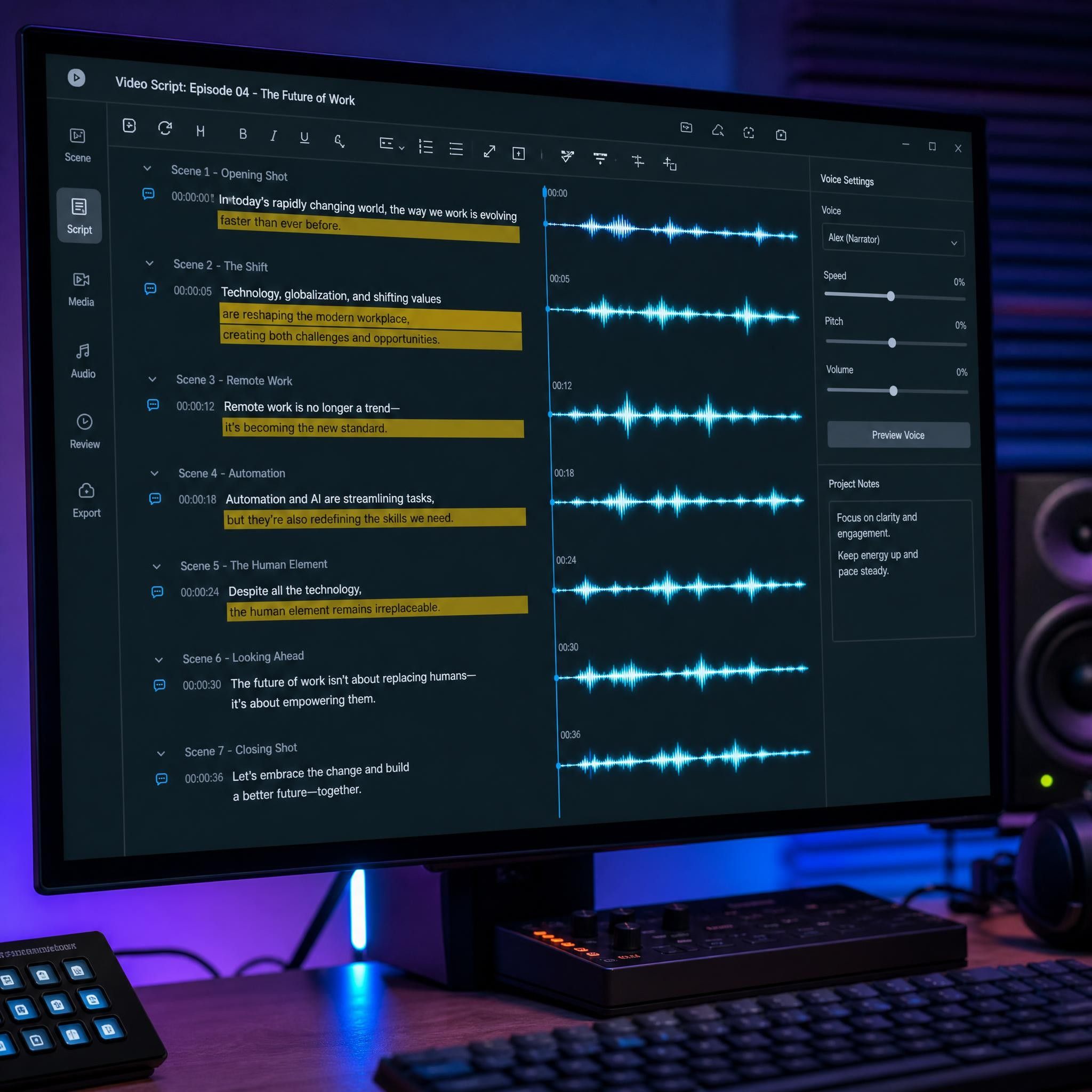 Editable Video Script