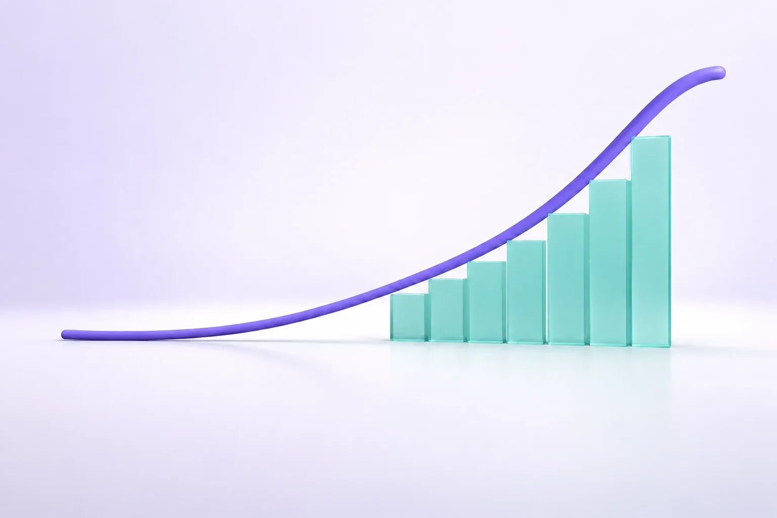 Concept illustration of a rising curve and rectangular columns suggesting an area approximation.