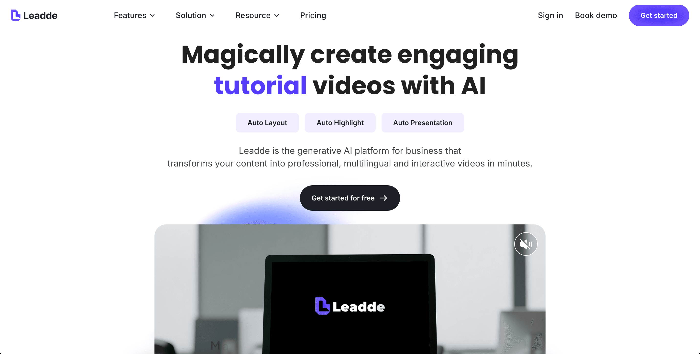 Leadde.ai home page